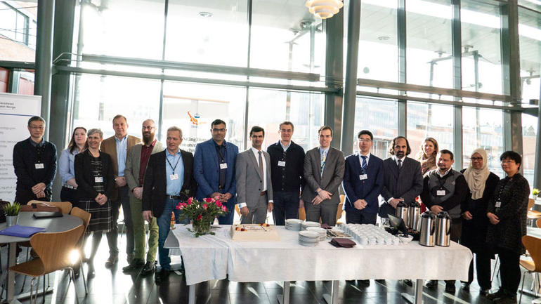 The partners in the project celebrated ENHANCE-kickoff with cake. Photo