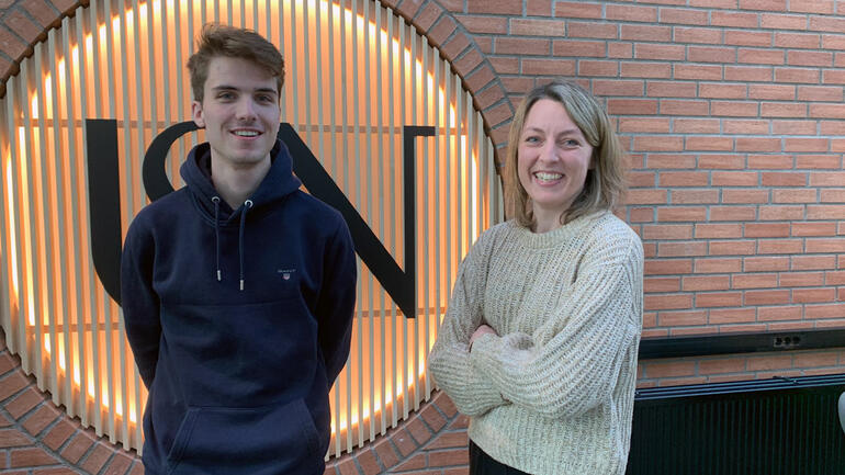 Emil og Anja, fornøyde maskiningeniørstudenter i Porsgrunn