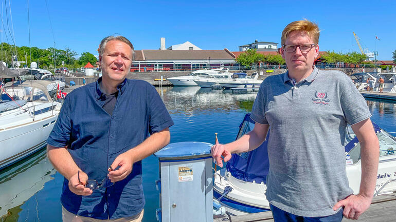  Bjørnar Thorsen og Kenneth Vidskjold fotografert i Horten havn